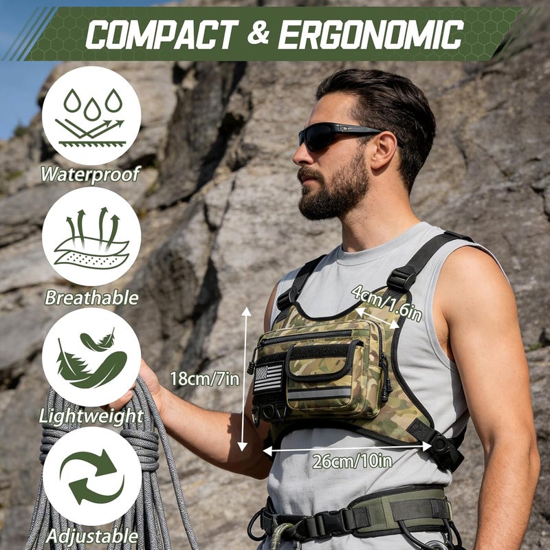 Aokelily Chest Bag for Men Women, Outdoor Sports Running Vest Bag, Chest Pack for Running, Cycling, Hiking, Workouts, Travel - Image 2
